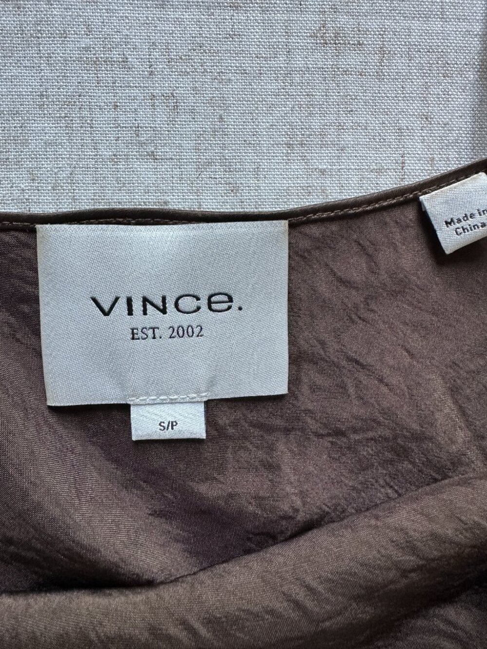 Vince Satin Bias Maxi Slip Dress Chocolate Brown Crinkled Naia Acetate S - Picture 4 of 7